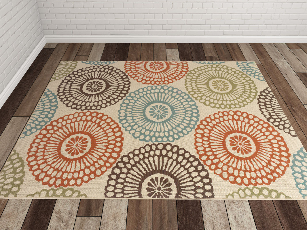 Bungalow Rose Douane Orange/Brown Area Rug & Reviews Wayfair